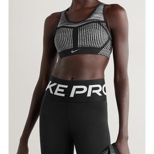 NIKE Fe/Nom striped Flyknit sports bra Size Small nearly seamless construction